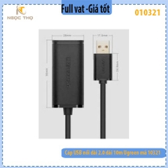 Cáp USB Nối Dài 10m Có Chip Khuếch Đại UGREEN 10321 – Chính hãng