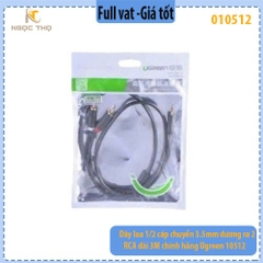 Dây Loa 1/2 Cáp Chuyển 3.5mm Dương Ra 2 RCA Dài 3M – Ugreen 10512 – Hàng Chính Hãng – Full VAT