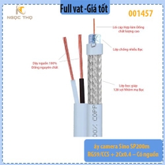 Dây Camera SINO RG59 + 2Cx0.4 – Cuộn 200 Mét – Cáp Đồng Trục Có Nguồn – Hàng Chính Hãng – Full VAT ( giá theo cuộn)