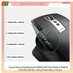 Chuột Không Dây Bluetooth RAPOO MT750S Tối Đa 4 Thiết Bị 3 Chế Độ Kết Nối - Hàng Chính Hãng