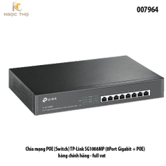 Switch PoE TP-Link SG1008MP – Chia mạng Poe - 8 cổng Gigabit PoE+ | Tổng công suất 126W | Vỏ kim loại – Chính hãng