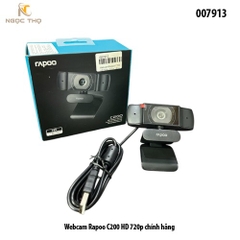 Webcam Rapoo C200 – HD 720p, mic giảm nhiễu, góc rộng 89°, xoay 360° – Plug & Play – Chính hãng – Full VAT