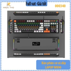 Bàn phím cơ có dây LAPOP WK90 – 104 phím, Brown Switch, 17 hiệu ứng RGB, Nút xoay âm lượng – Chính hãng – Full VAT