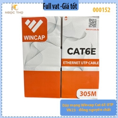 Dây Mạng Wincap Cat 6E UTP VN23 – Đồng Nguyên Chất – 305M – Màu Xanh – Chính Hãng - ( giá tính theo cuộn = 305m