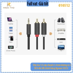 Dây Loa 1/2 Cáp Chuyển 3.5mm Dương Ra 2 RCA Dài 3M – Ugreen 10512 – Hàng Chính Hãng – Full VAT