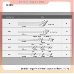 Nguồn máy tính xigmatek Thor T750 V2 750w - XIGMATEK THOR T750 v2 750W (EN41501) - 80PLUS BRONZE, 100% CÁP DẸT ĐEN