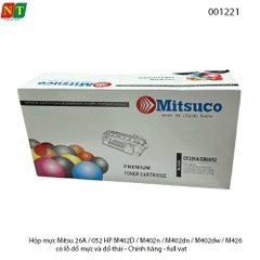 Hộp mực Mitsuco CF226A / CRG-052 – Chính hiệu – Dùng cho HP M402/M426 & Canon LBP 214dw – Có lỗ đổ mực - Full VAT