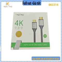 Dây HDMI 5M 4K VEGGIEG V-H304 – HDMI 2.0, 4K@60Hz – Hàng chính hiệu – Full VAT