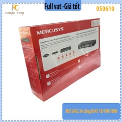 Switch Mercusys MS124GS – Chia mạng 24 Cổng RJ45 10/100/1000Mbps – Vỏ Kim Loại – Hoạt Động Ổn Định – Chính Hãng