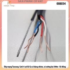 Dây mạng Taesung Cat3 4 sợi lõi Cu có băng nhôm, cường lực (1 cuộn = 500m) - chính hãng - full vat - giá tính theo m