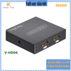 Bộ chia HDMI 1 ra 2 VegGieg V-HD06 – 4K@60Hz Ultra HD – Chính hãng | Full VAT
