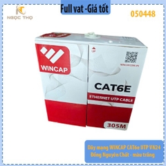 Dây mạng WINCAP CAT6e UTP VN24 – Đồng Nguyên Chất – 305M – Màu Trắng – Chính Hãng – Full VAT (giá theo m)