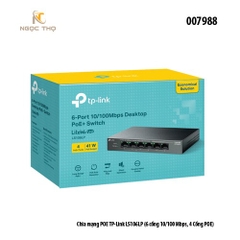 Chia mạng POE TP-Link LS106LP – 4 cổng 10/100Mbps + 2 Uplink – Switch PoE TP-Link LS106LP - chính hãng - full vat