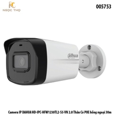 Camera IP Thân Trụ Dahua DH-IPC-HFW1230TL2-S5 2MP – Hồng Ngoại 30m – Smart IR – POE – IP67 – Mobile App – Hàng Chính Hãn