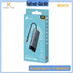 Bộ chuyển Type-C 5-in-1 TP-LINK UH5020C – HDMI 4K@60Hz | PD 100W | 2×USB-A 3.0 | USB-C 3.0 – Hàng chính hãng – Full VAT