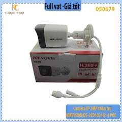 Camera IP 2MP Thân Trụ HIKVISION DS-2CD1021G1-I – Chuẩn Nén H.265+ – EXIR Ban Đêm – POE – Ngoài Trời – Chính hãng