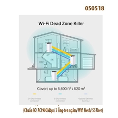 Bộ phát wifi Mesh Tp-Link Deco S7 2 Pack (Chuẩn AC/ AC1900Mbps/ 3 Ăng-ten ngầm/ Wifi Mesh/ 55 User)