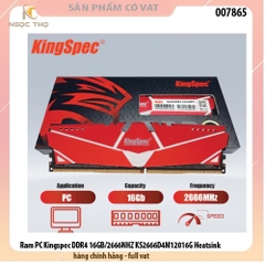 Ram PC Kingspec DDR4 16GB/2666NHZ KS2666D4M12016G Heatsink - hàng chính hãng - full vat