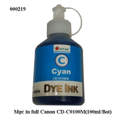 Mực in phun Estar CD-C0100C (100ml/bot) - Mực nước (dye) màu xanh dương – Cyan (C), dùng cho máy in Canon PIXMA, và HP