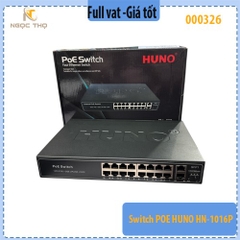 Chia mạng PoE HUNO HN-1016P – 16 Cổng PoE – Switch PoE cho Camera & AP – Hàng chính hãng – Full VAT