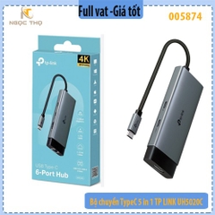 Bộ chuyển Type-C 5-in-1 TP-LINK UH5020C – HDMI 4K@60Hz | PD 100W | 2×USB-A 3.0 | USB-C 3.0 – Hàng chính hãng – Full VAT