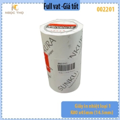 Giấy in nhiệt loại 1 K80 x45mm (14.5mm) – 100 cuộn/thùng – Giấy in bill K80 – Full VAT ( giá trên sàn bán theo cuộn)