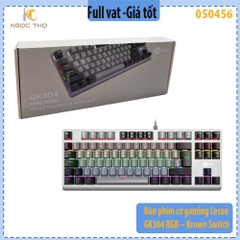 Bàn phím cơ gaming Lecoo GK304 RGB – Brown Switch – TKL 87 phím – Xám đen cá tính – Hàng chính hãng – Full VAT