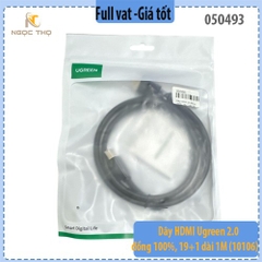 Dây HDMI Ugreen 2.0 Đồng 100%, 19+1 Dài 1M (10106) – Chính Hãng, Hỗ Trợ 4K, Chất Lượng Đỉnh Cao