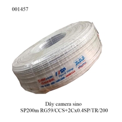 Dây Camera SINO RG59 + 2Cx0.4 – Cuộn 200 Mét – Cáp Đồng Trục Có Nguồn – Hàng Chính Hãng – Full VAT ( giá theo cuộn)