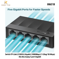 Switch TP-Link LS1005G – Bộ Chia Mạng TPlink 5 Cổng Gigabit 10/100/1000Mbps – Vỏ Nhựa – Nhỏ Gọn, Tiết Kiệm Điện