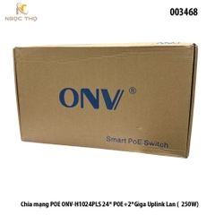 Switch PoE ONV-H1024PLS – Chia mạng Poe - 24 cổng PoE+ 10/100Mbps + 2 uplink Gigabit (250W) | Chính hãng – Full VAT