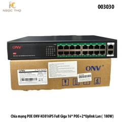 Chia mạng POE ONV-H3016PS 16 cổng Gigabit POE + 2 uplink (180W) | Switch POE ONV-H3016PS chính hãng giá rẻ