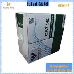 Dây mạng Wincap CAT5e UTP VN25 – Lõi đồng nguyên chất 0.50mm – 305m/cuộn – Full vat ( giá theo cuộn)