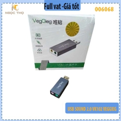 USB Sound – Card âm thanh USB 2.0 3.5mm VegGieg VK102 – chính hãng – full VAT