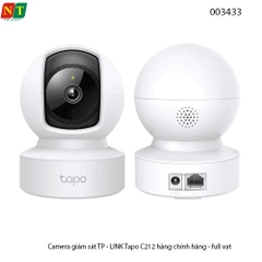 Camera Wi-Fi TP-Link Tapo C212 – 3MP 2K, quay quét 360°, IR 10m, đàm thoại 2 chiều – Chính hãng – Full VAT – BH 24T