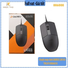 Chuột Máy Tính Có Dây DAREU LM103 – USB 2.0 – Độ Nhạy 1000 DPI – Thiết Kế Nhỏ Gọn – Chính Hãng – Full VAT