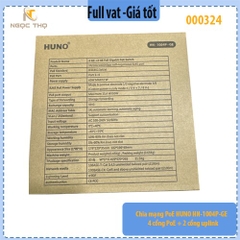 Chia mạng PoE HUNO HN‑1004P‑GE – 4 cổng PoE + 2 cổng uplink – Gigabit 1000Mbps – Switch PoE cho Camera & AP