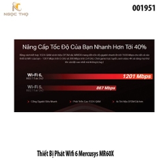 Thiết Bị Phát WiFi 6 Mercusys MR60X – Chuẩn AX1500 – Giga – Hỗ Trợ EasyMesh - chính hãng - full vat