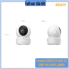 Camera EZVIZ CS-H6C G1 3K (5MP) – Quay quét 360° – Có màu ban đêm – Đàm thoại 2 chiều – Chính hãng – Full VAT