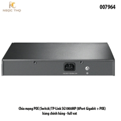 Switch PoE TP-Link SG1008MP – Chia mạng Poe - 8 cổng Gigabit PoE+ | Tổng công suất 126W | Vỏ kim loại – Chính hãng