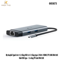 Bộ chuyển USB-C 6-in-1 TP-Link UH6120C – 4K@60Hz • RJ45 Gigabit • USB 3.0 • PD 100W - Chính hãng – Full VAT