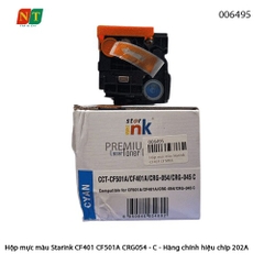 Hộp mực màu Starink CF401A / CF501A / CRG054 – Cyan (Xanh) – Có lỗ đổ mực – Chip 202A – Chính hiệu – Full VAT