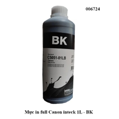 Mực in full inteck đen 1L – BK (Black) dùng cho máy in phun Canon / Brother – Mực nước (dye) – Hàng chính hiệu inteck