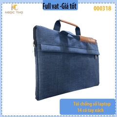 Túi chống sốc Laptop 14" có tay xách – Xanh Navy – Gọn đẹp, lịch lãm – Zin – Full VAT