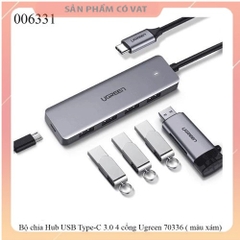 Bộ chia Hub USB Type-C 3.0 4 cổng Ugreen 70336 ( màu xám dài 1m)