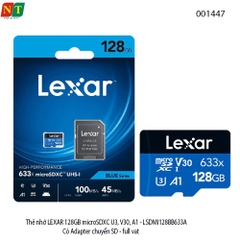 Thẻ nhớ Lexar 128GB microSDXC U3 V30 A1 – Tốc độ cao, quay 4K mượt – Chính hãng – Full VAT