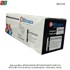 Hộp Mực Mitsuco 35A – Tương Thích HP CB435A/CB436A/CE285A/325 – Dùng Cho HP P1005/P1006/P1102/M1212/M1132 – Có Lỗ Đổ Mực