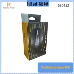 Chuột không dây LAPOP RM40 đen – 2.4GHz, 1000 DPI, 10m – Giá tốt – Full VAT – BH 24 tháng
