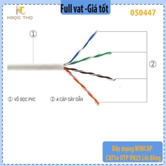 Dây mạng Wincap CAT5e UTP VN25 – Lõi đồng nguyên chất 0.50mm – 305m/cuộn – Full vat ( giá theo m)