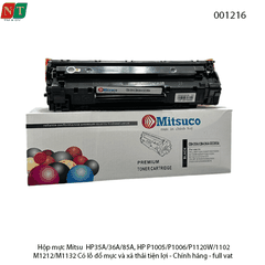 Hộp Mực Mitsuco 35A – Tương Thích HP CB435A/CB436A/CE285A/325 – Dùng Cho HP P1005/P1006/P1102/M1212/M1132 – Có Lỗ Đổ Mực
